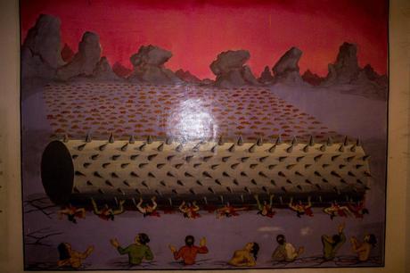 Rodillo de infieles, pinturas del interior del Buda Rodillo de infieles, pinturas del interior del Buda