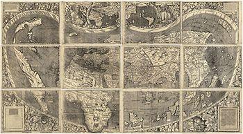Mapa de Marin Waldseemuller, Universalis Cosmographia, 1507, donde primero aparece la palabra América