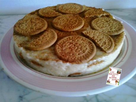 TARTA DE ARROZ CON LECHE Y GALLETAS