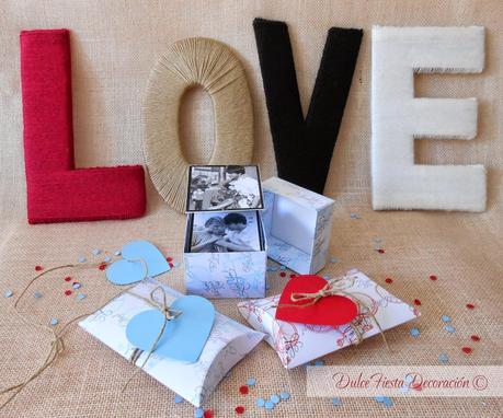 Cajas de regalo DIY y tiras de fotos para San Valentín