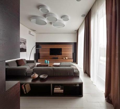 Casa Minimalista con Revestimientos de Nogal