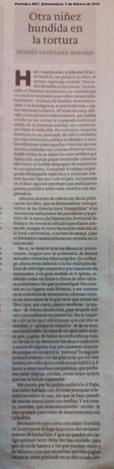 OTRA NIÑEZ HUNDIDA EN LA TORTURAMoisés Cayetano RosadoHac...