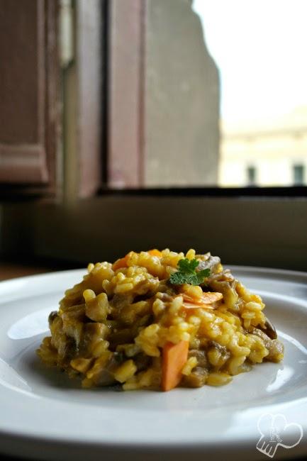 Risotto de setas y calabaza