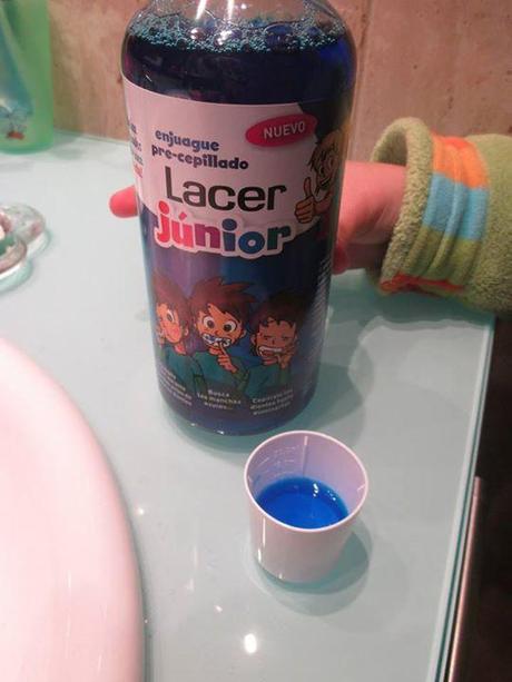 lacer junior, enjuague pre-cepillado, dentición, higiene bucal, 