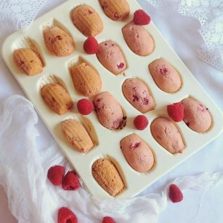 Petites Madeleines de frambuesas