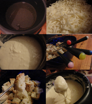 fondue de queso rallado