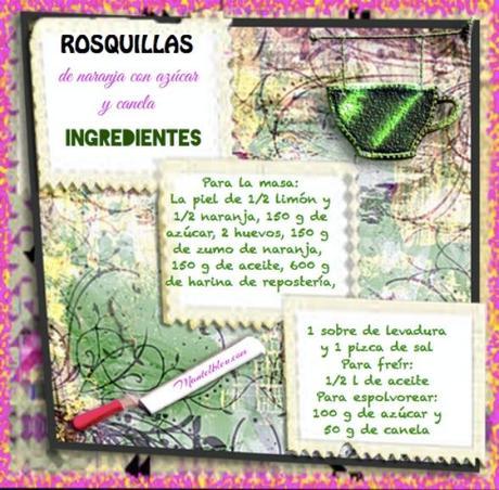 Rosquillas de naranja con azúcar y canela Rosquillas de naranja con azúcar y canela