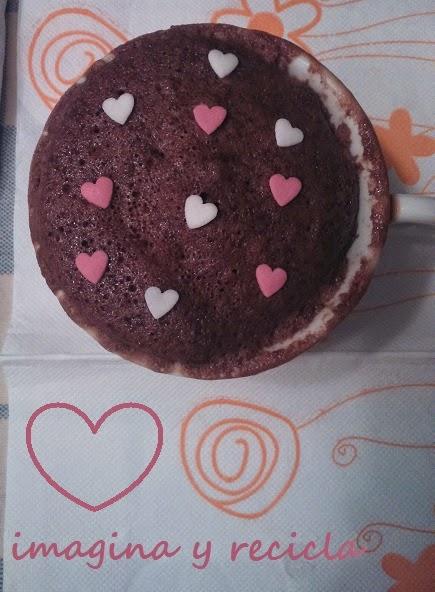 mugcake de ColaCao para San Valentín