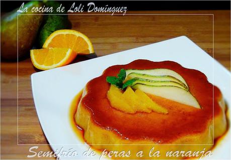 Semifrío de peras a la naranja