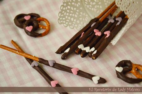 Idea para San Valentín last-minute: Pretzels cubiertos de chocolate