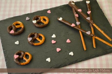 Idea para San Valentín last-minute: Pretzels cubiertos de chocolate