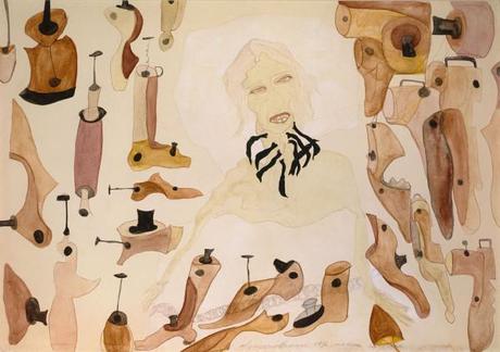 Carol Rama, Nonna Carolina, 1936, acuarela sobre papel, 24 x 35 cm. Propiedad de la Fondazione per l'Arte Moderna e Contemporanea. Foto: © Roberto Goffi, Turin © Archivio Carol Rama, Turin