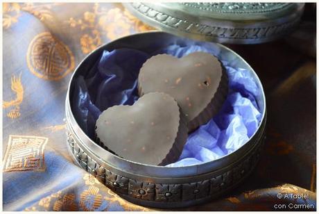 Corazones de Chocolate y Crocanti de Almendra