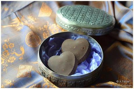 Corazones de Chocolate y Crocanti de Almendra