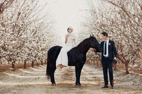 Novios entre almendros