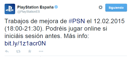 Mantenimiento en PlayStation Network jueves 12 de febrero PSN mantenimiento 12 febrero
