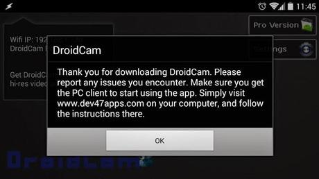 Utilizar un móvil Android como cámara web en un Pc