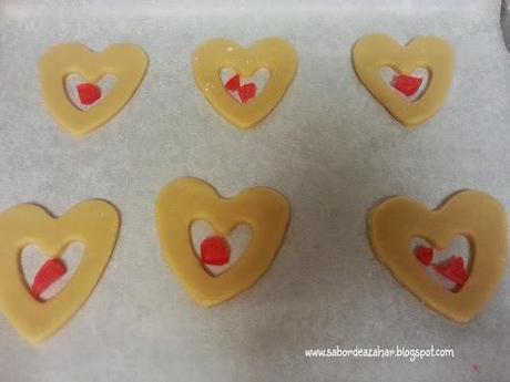 Galletas de San Valentín con corazón de cristal