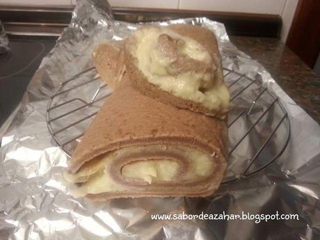 Tronco de Navidad relleno de crema pastelera