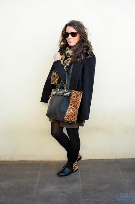 caqui, piensa en verde, blogger, castellón , moda, looks, style, mi vestido azul, fashion blogger, outfits , green, animal print