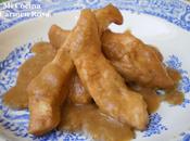 Dedos pollo salsa puerros