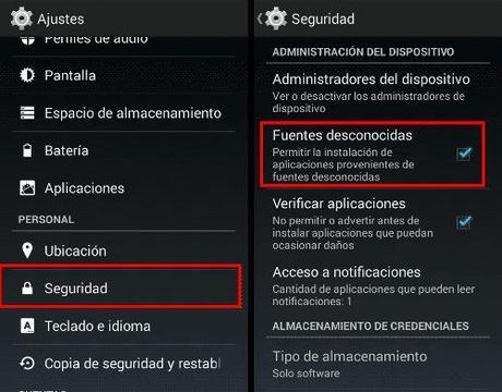 Como instalar Apps de Firefox OS en Android Activar instalación desde fuentes desconocidas Android