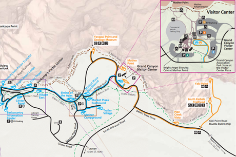 Mapa de las Rutas del Cañón