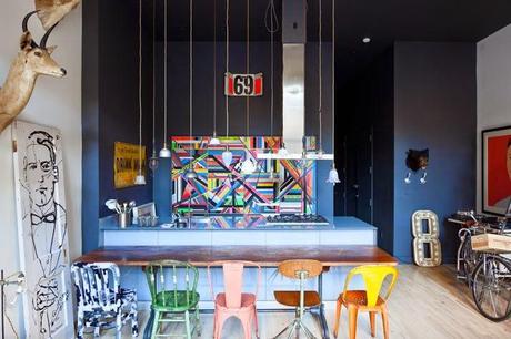 Piezas de mercadillo conjugadas con mucho arte en un loft neoyorquino