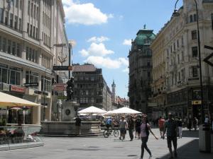Grandes calles peatonales en el centro de Viena