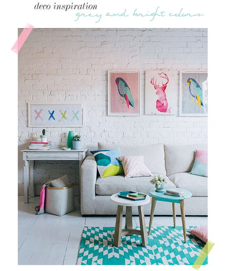 Deco inspiration: Grey and bright colors