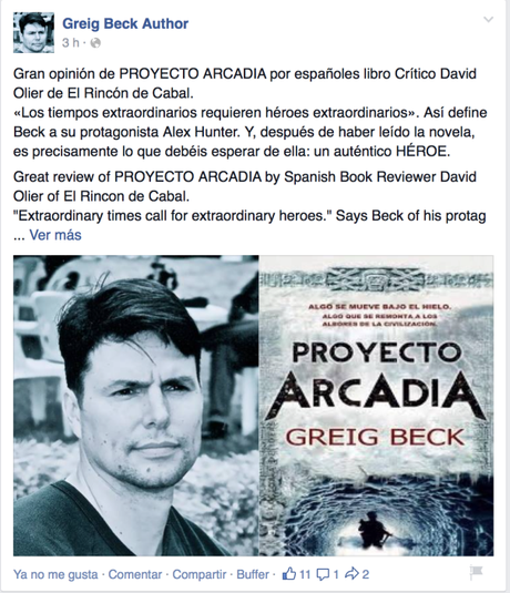 Página de Facebook de Greig Beck