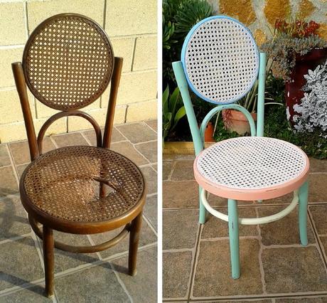 Silla Thonet en tonos pastel