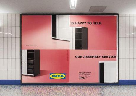 IKEA desordena sus vallas publicitarias para informar de sus servicios de ayuda