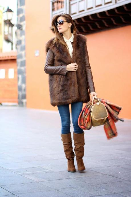 Faux Fur Brown Vest