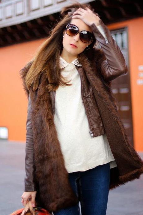 Faux Fur Brown Vest