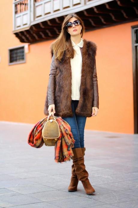 Faux Fur Brown Vest
