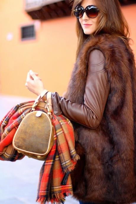 Faux Fur Brown Vest