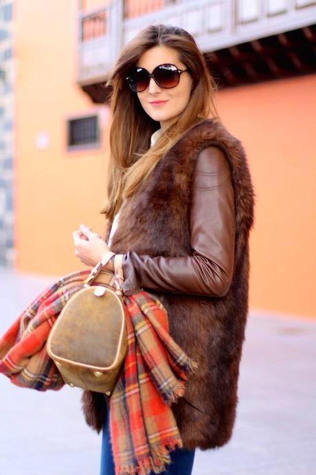 Faux Fur Brown Vest