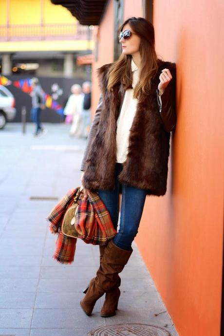 Faux Fur Brown Vest