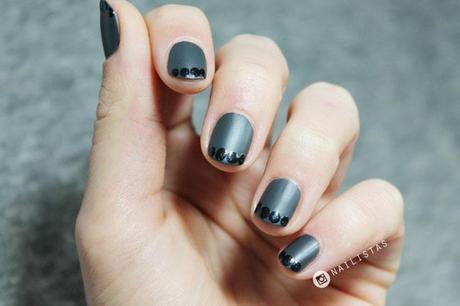 Manicura francesa con puntos paso a paso mate y brillo