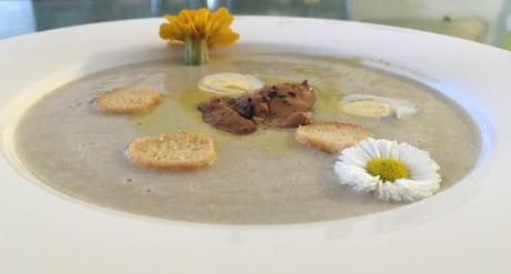 Crema de verduras con foie