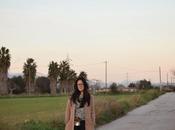 Black, white camel coat