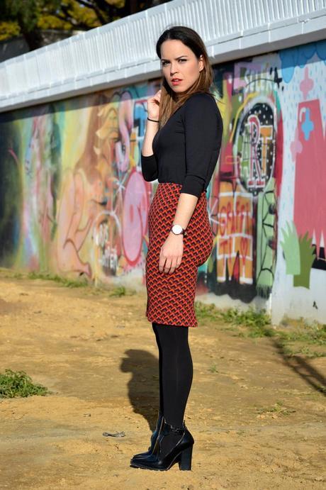 Outfit | Print skirt