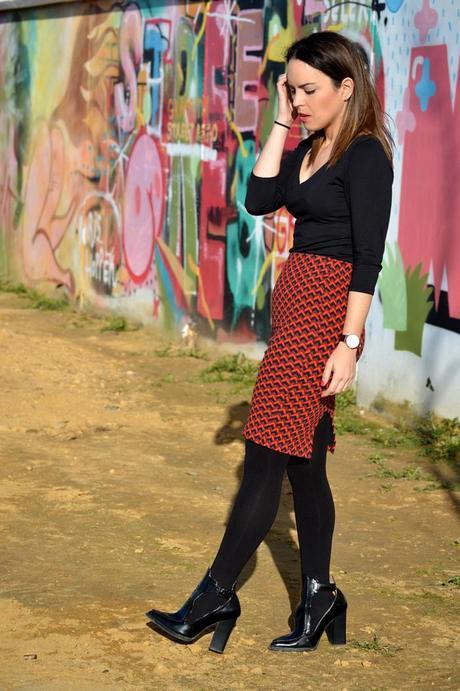 Outfit | Print skirt