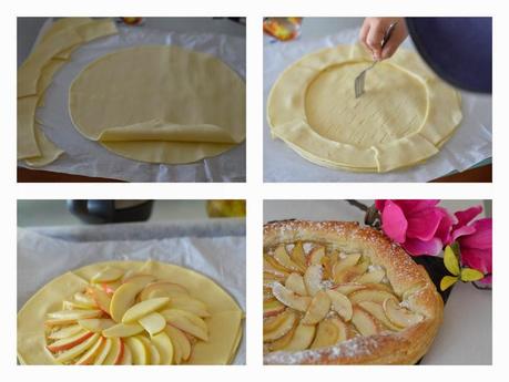 Tarta de Hojaldre con manzanas, peras y mazapán