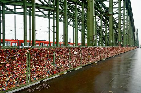 Tens of thousands of padlocks hung on the Hohenzollernbrucke