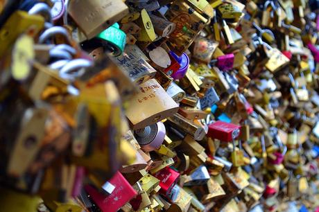 Padlocks of love in Paris