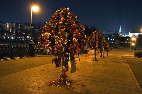 trees of love on Luzhkov Bridge