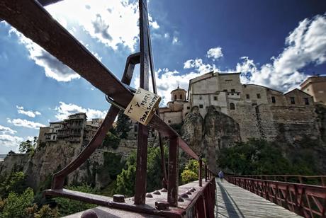 Locked love Padlock on bridge in Cuenca, Spain