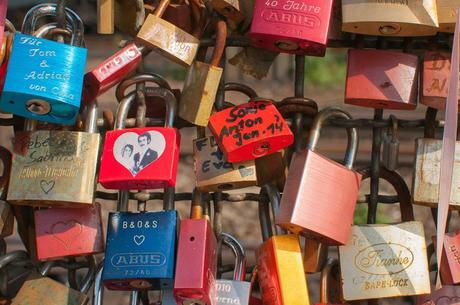 Padlocks on the Hohenzollern Bridge in Koln